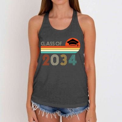 Class Of 2034 Grow With Me Pre-K Graduate Vintage Women's Knotted Racerback Tank