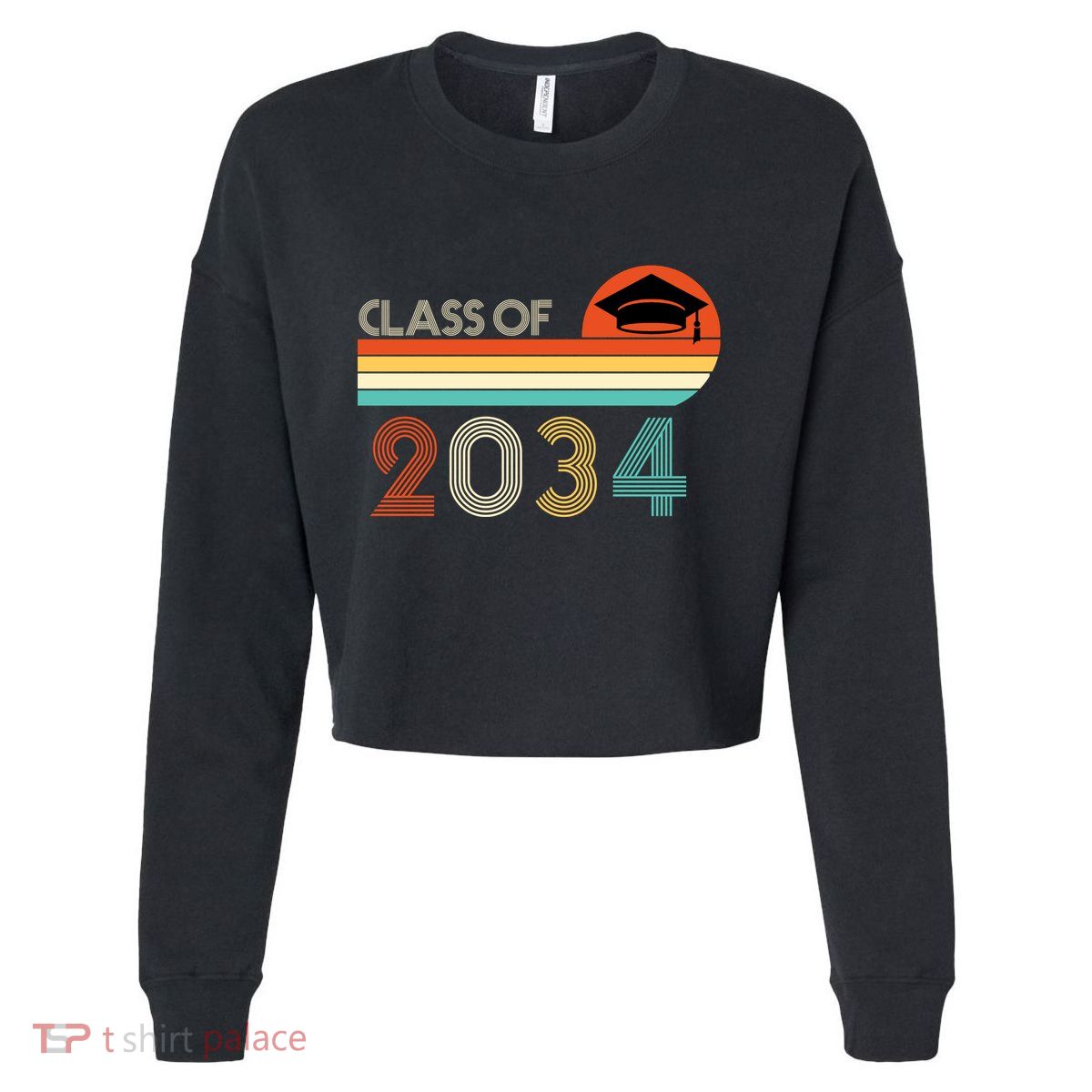 Class Of 2034 Grow With Me Pre-K Graduate Vintage Cropped Pullover Crew