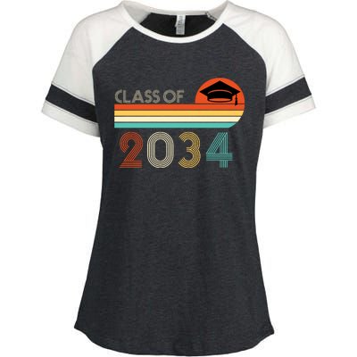 Class Of 2034 Grow With Me Pre-K Graduate Vintage Enza Ladies Jersey Colorblock Tee