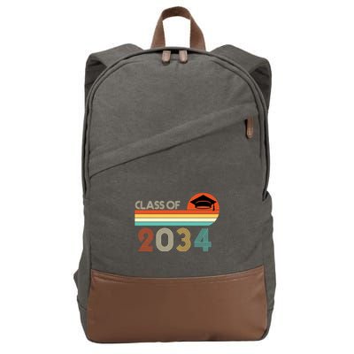Class Of 2034 Grow With Me Pre-K Graduate Vintage Cotton Canvas Backpack