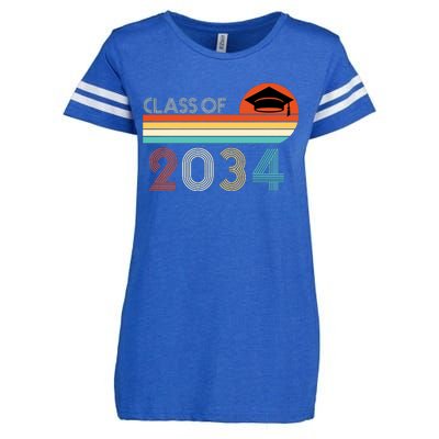 Class Of 2034 Grow With Me Pre-K Graduate Vintage Enza Ladies Jersey Football T-Shirt