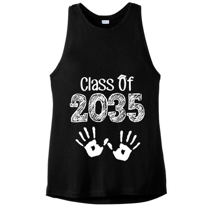 Class of 2035 Grow With Me Handprint Pre-K Ladies PosiCharge Tri-Blend Wicking Tank