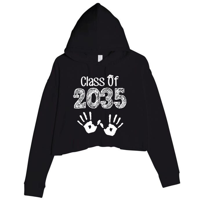 Class of 2035 Grow With Me Handprint Pre-K Crop Fleece Hoodie