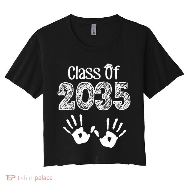 Class of 2035 Grow With Me Handprint Pre-K Crop Top
