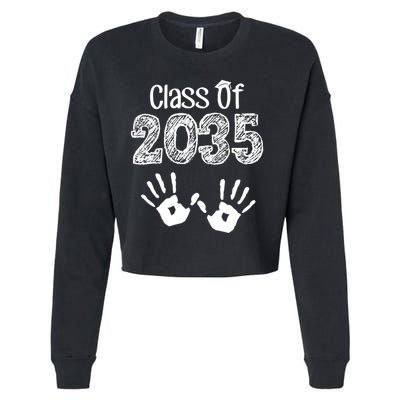 Class of 2035 Grow With Me Handprint Pre-K Cropped Pullover Crew