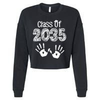 Class of 2035 Grow With Me Handprint Pre-K Cropped Pullover Crew