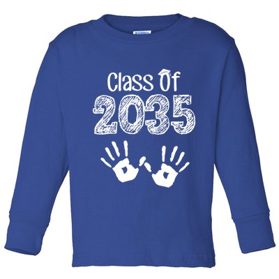 Class of 2035 Grow With Me Handprint Pre-K Toddler Long Sleeve Shirt