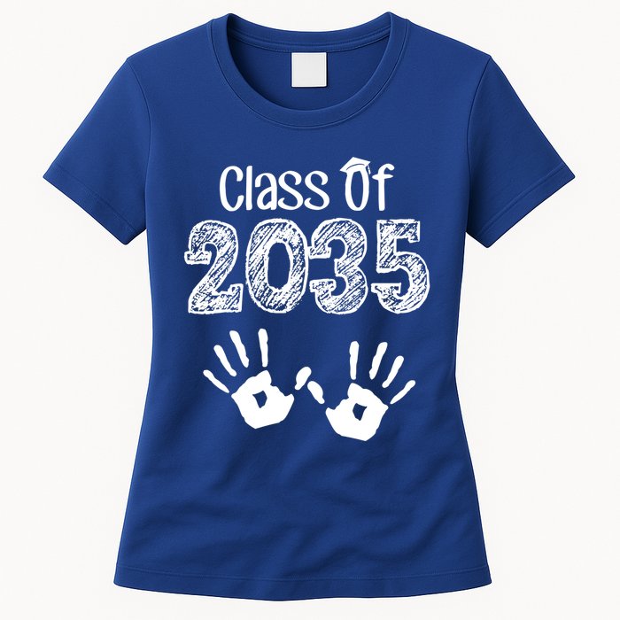 Class of 2035 Grow With Me Handprint Pre-K Womens T-Shirt
