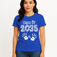 Class of 2035 Grow With Me Handprint Pre-K Womens T-Shirt