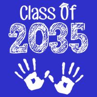 Class of 2035 Grow With Me Handprint Pre-K Full Zip Hoodie