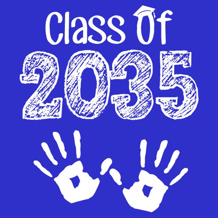 Class of 2035 Grow With Me Handprint Pre-K Full Zip Hoodie