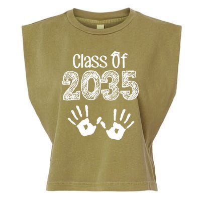Class of 2035 Grow With Me Handprint Pre-K Garment-Dyed Women's Muscle Tee