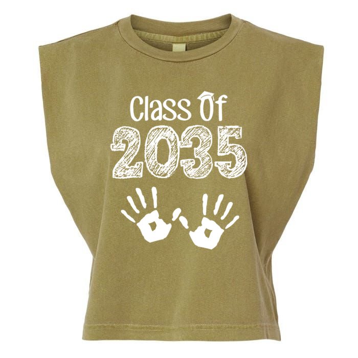 Class of 2035 Grow With Me Handprint Pre-K Garment-Dyed Women's Muscle Tee