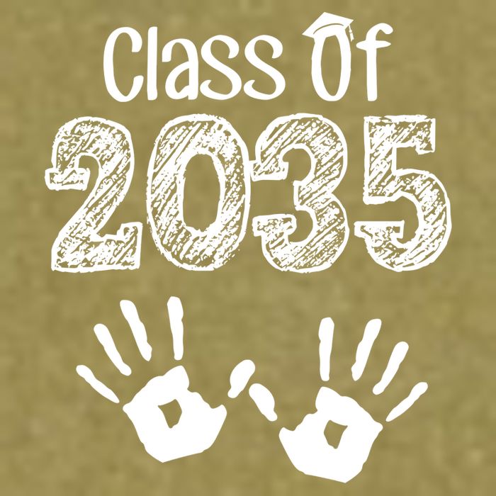 Class of 2035 Grow With Me Handprint Pre-K Garment-Dyed Women's Muscle Tee