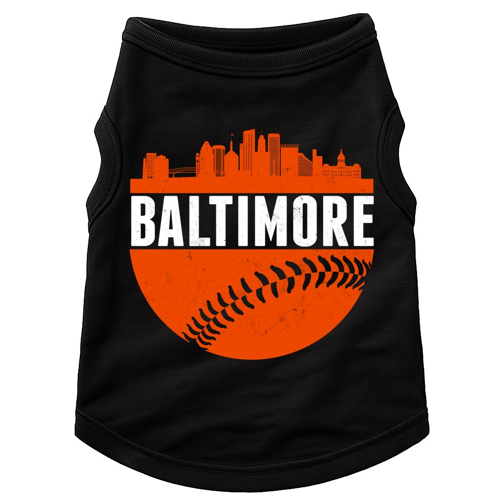 Classic Baltimore Skyline Baseball  Doggie Tank