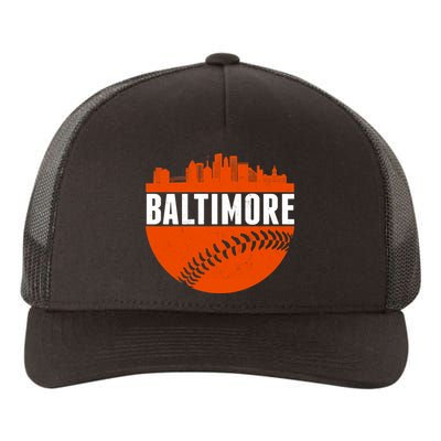 Classic Baltimore Skyline Baseball  Yupoong Adult 5-Panel Trucker Hat