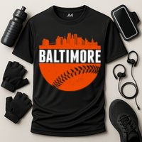 Classic Baltimore Skyline Baseball  Cooling Performance Crew T-Shirt