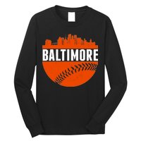 Classic Baltimore Skyline Baseball  Long Sleeve Shirt