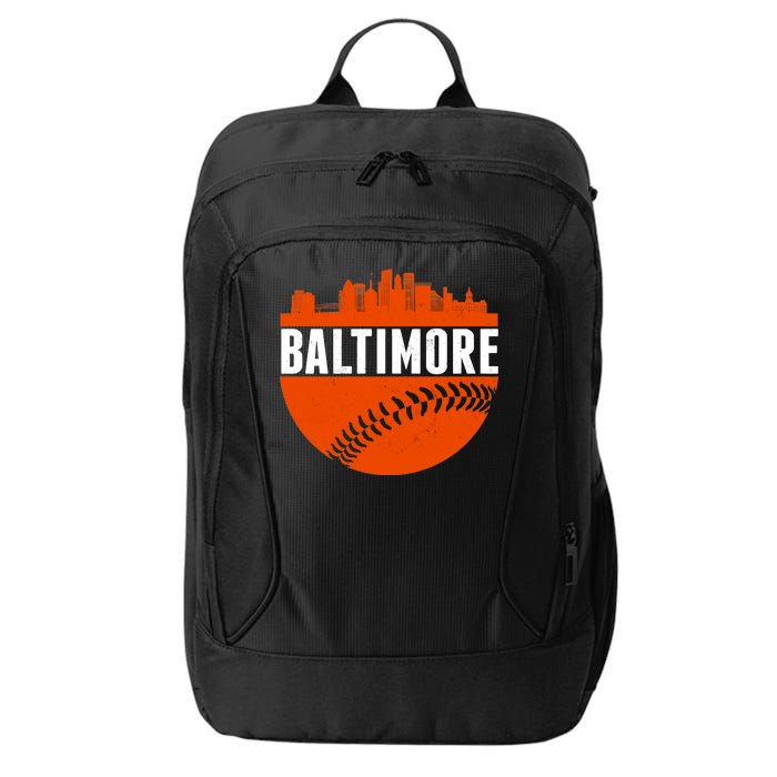 Classic Baltimore Skyline Baseball  City Backpack