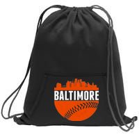 Classic Baltimore Skyline Baseball  Sweatshirt Cinch Pack Bag