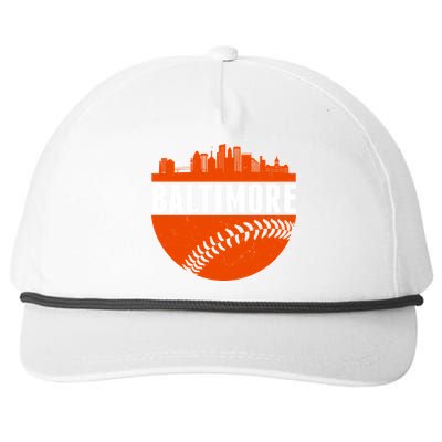 Classic Baltimore Skyline Baseball  Snapback Five-Panel Rope Hat