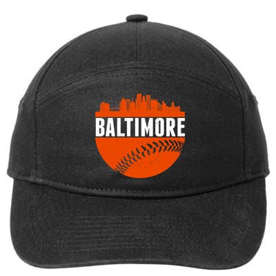 Classic Baltimore Skyline Baseball  7-Panel Snapback Hat