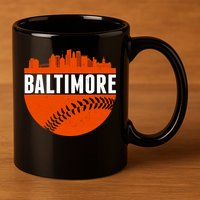 Classic Baltimore Skyline Baseball  11oz C Handle Ceramic Mug