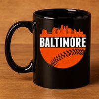 Classic Baltimore Skyline Baseball  11oz C Handle Ceramic Mug
