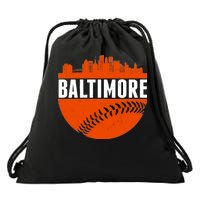 Classic Baltimore Skyline Baseball  Drawstring Bag