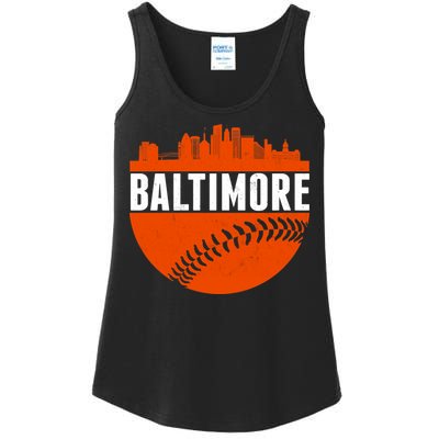 Classic Baltimore Skyline Baseball  Ladies Essential Tank