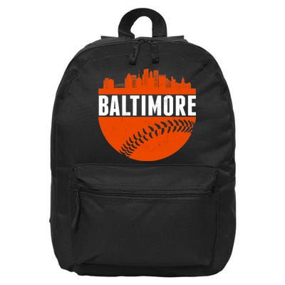 Classic Baltimore Skyline Baseball  16 in Basic Backpack