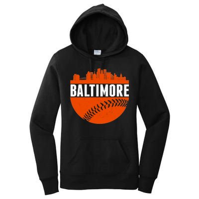 Classic Baltimore Skyline Baseball  Women's Pullover Hoodie