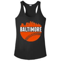 Classic Baltimore Skyline Baseball  Ladies PosiCharge Competitor Racerback Tank