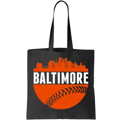 Classic Baltimore Skyline Baseball  Tote Bag