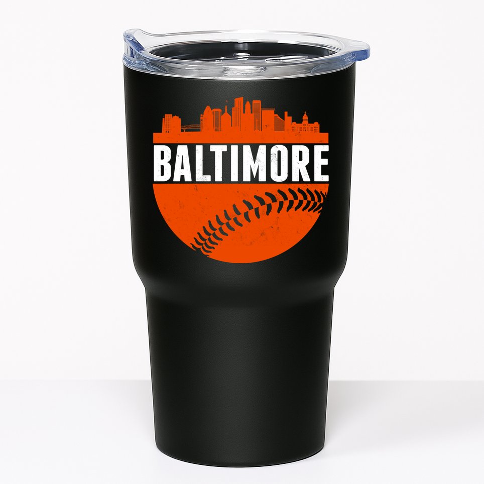 Classic Baltimore Skyline Baseball  Tumbler