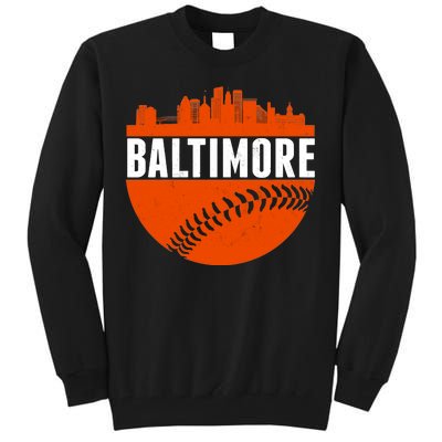 Classic Baltimore Skyline Baseball  Tall Sweatshirt