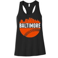 Classic Baltimore Skyline Baseball  Women's Racerback Tank