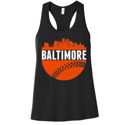 Classic Baltimore Skyline Baseball  Women's Racerback Tank