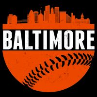 Classic Baltimore Skyline Baseball  Baby Bodysuit