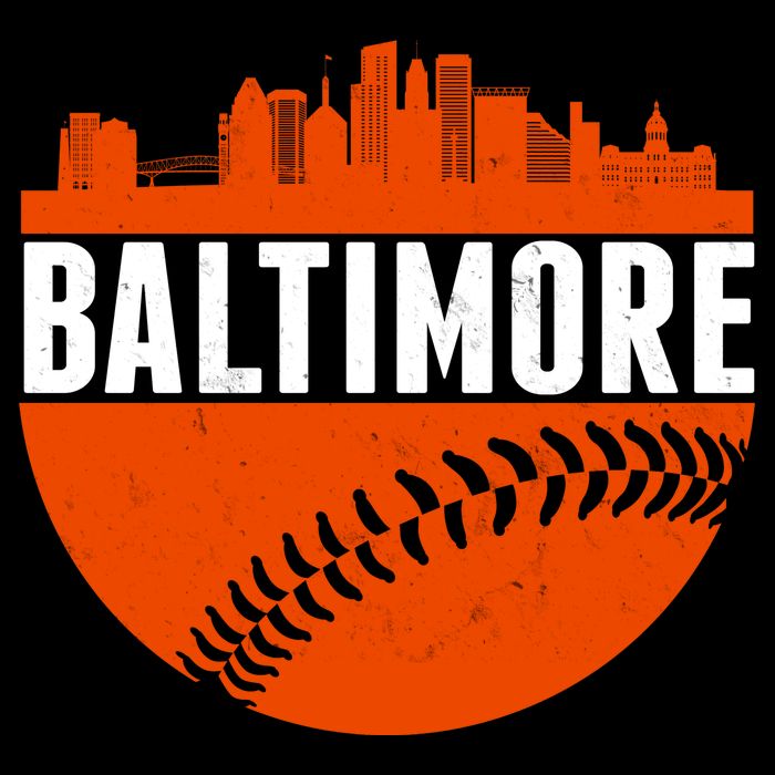Classic Baltimore Skyline Baseball  Baby Bodysuit