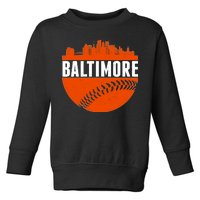 Classic Baltimore Skyline Baseball  Toddler Sweatshirt