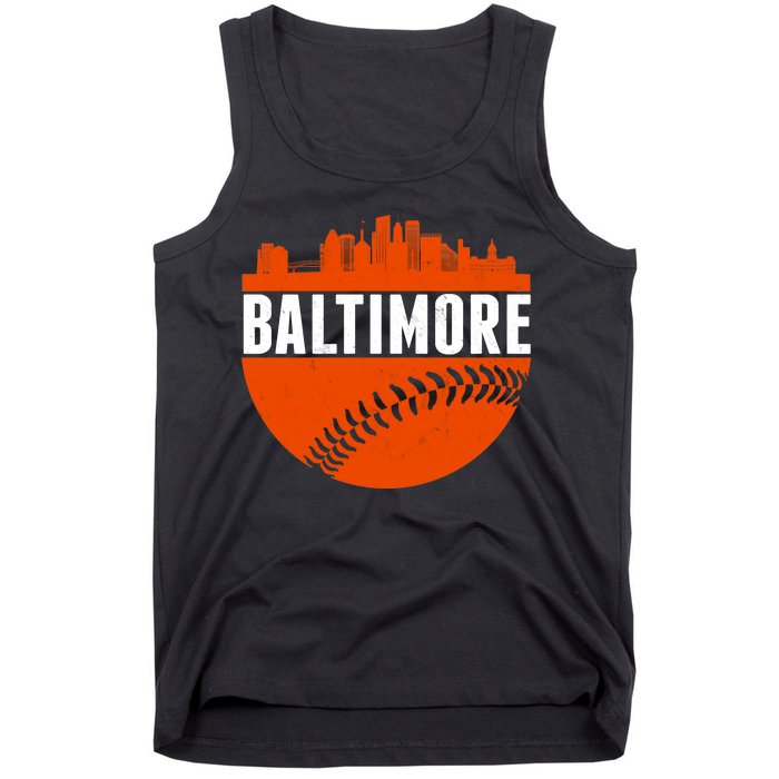 Classic Baltimore Skyline Baseball  Tank Top