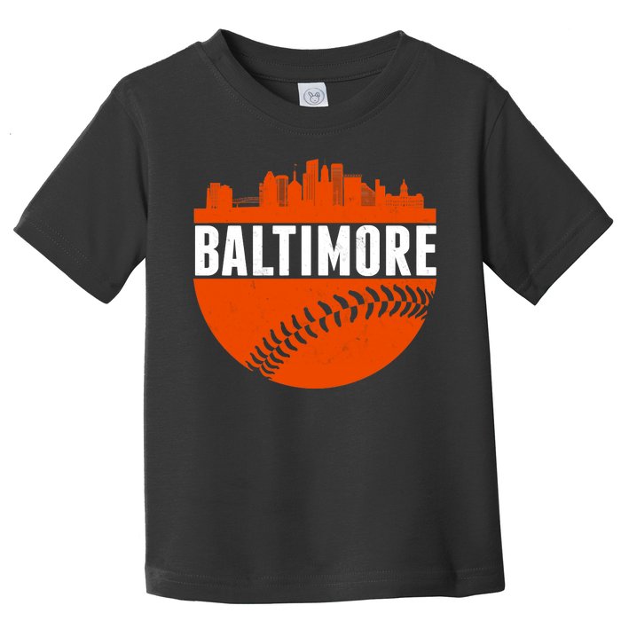 Classic Baltimore Skyline Baseball  Toddler T-Shirt