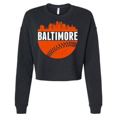 Classic Baltimore Skyline Baseball  Cropped Pullover Crew