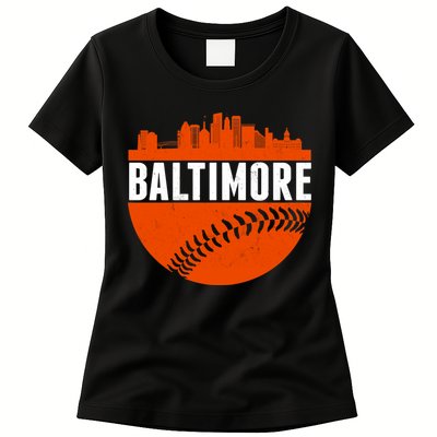 Classic Baltimore Skyline Baseball  Women's T-Shirt