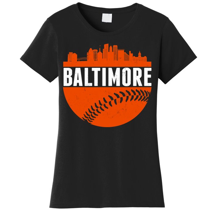 Classic Baltimore Skyline Baseball  Women's T-Shirt