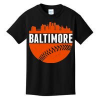 Classic Baltimore Skyline Baseball  Kids T-Shirt