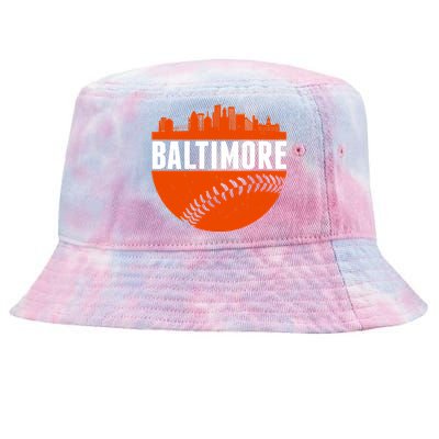 Classic Baltimore Skyline Baseball  Tie-Dyed Bucket Hat