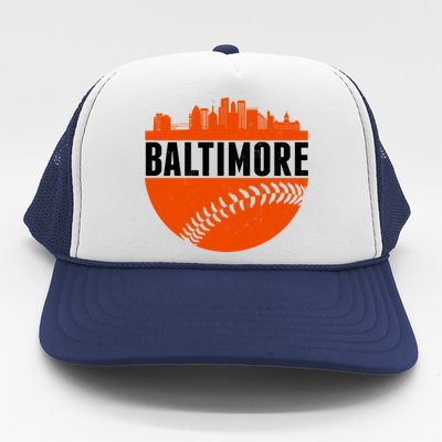 Classic Baltimore Skyline Baseball  Trucker Hat