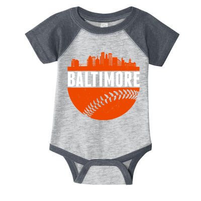 Classic Baltimore Skyline Baseball  Infant Baby Jersey Bodysuit